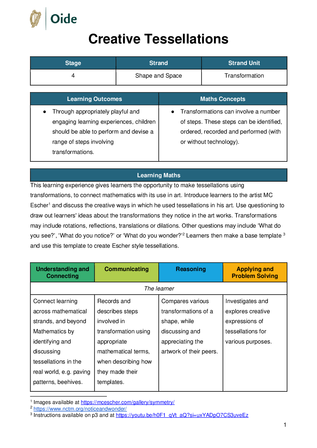 Creative Tessellations Stage 4 Transformation 1 pdf